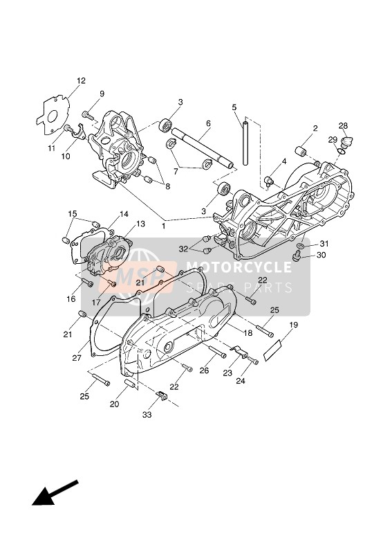 Yamaha YQ50L 2002 Carter pour un 2002 Yamaha YQ50L